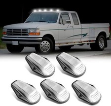 5PCS LED Cab Roof Marker Lights Replacement for 1984-1996 F150, White Top Roof