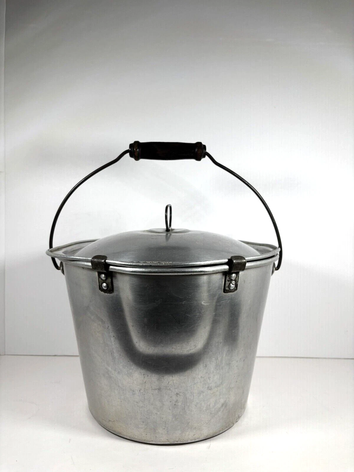 Vintage Aluminum Tapered Steamer Pot With Pour Spout