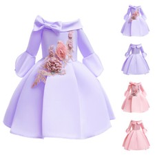 Girls Ball Gown Dress Wedding Princess Bridesmaid Party Prom Birthday Kids