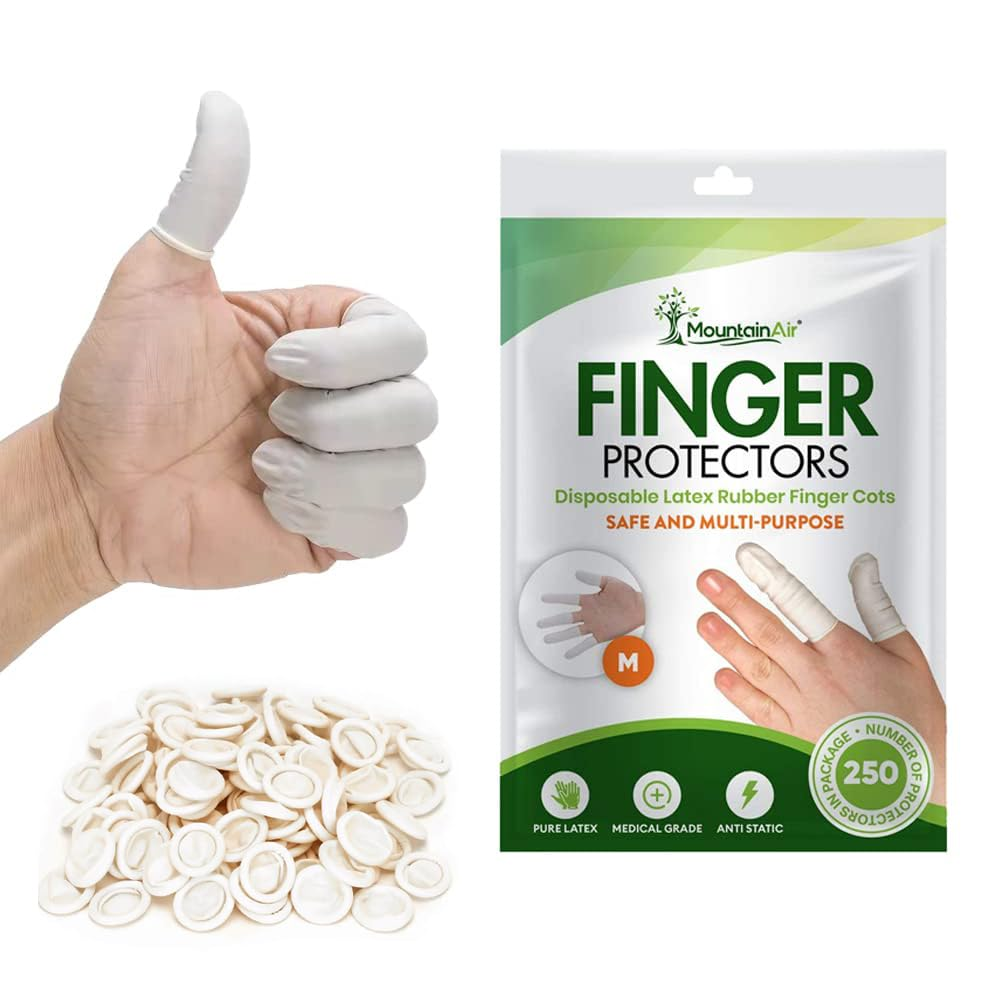 250 Pcs Disposable Rubber Finger Cots for Protection and Hygiene