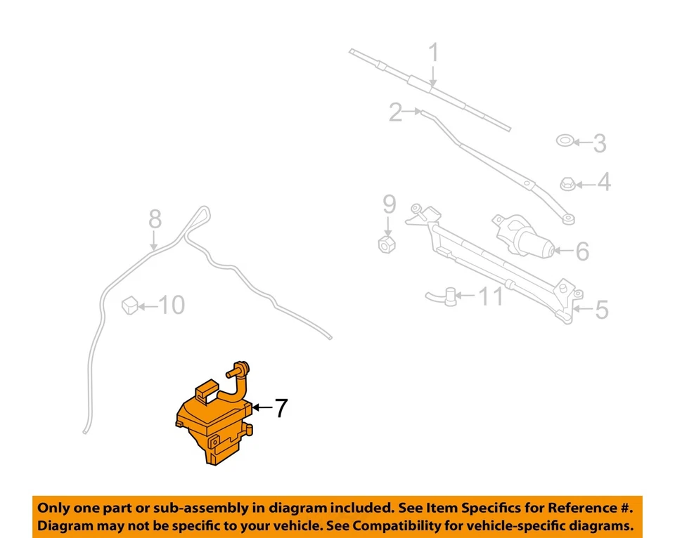 Used Washer Fluid Reservoir fits: 2007 Mercury Milan Grade A Foto 3 de 4