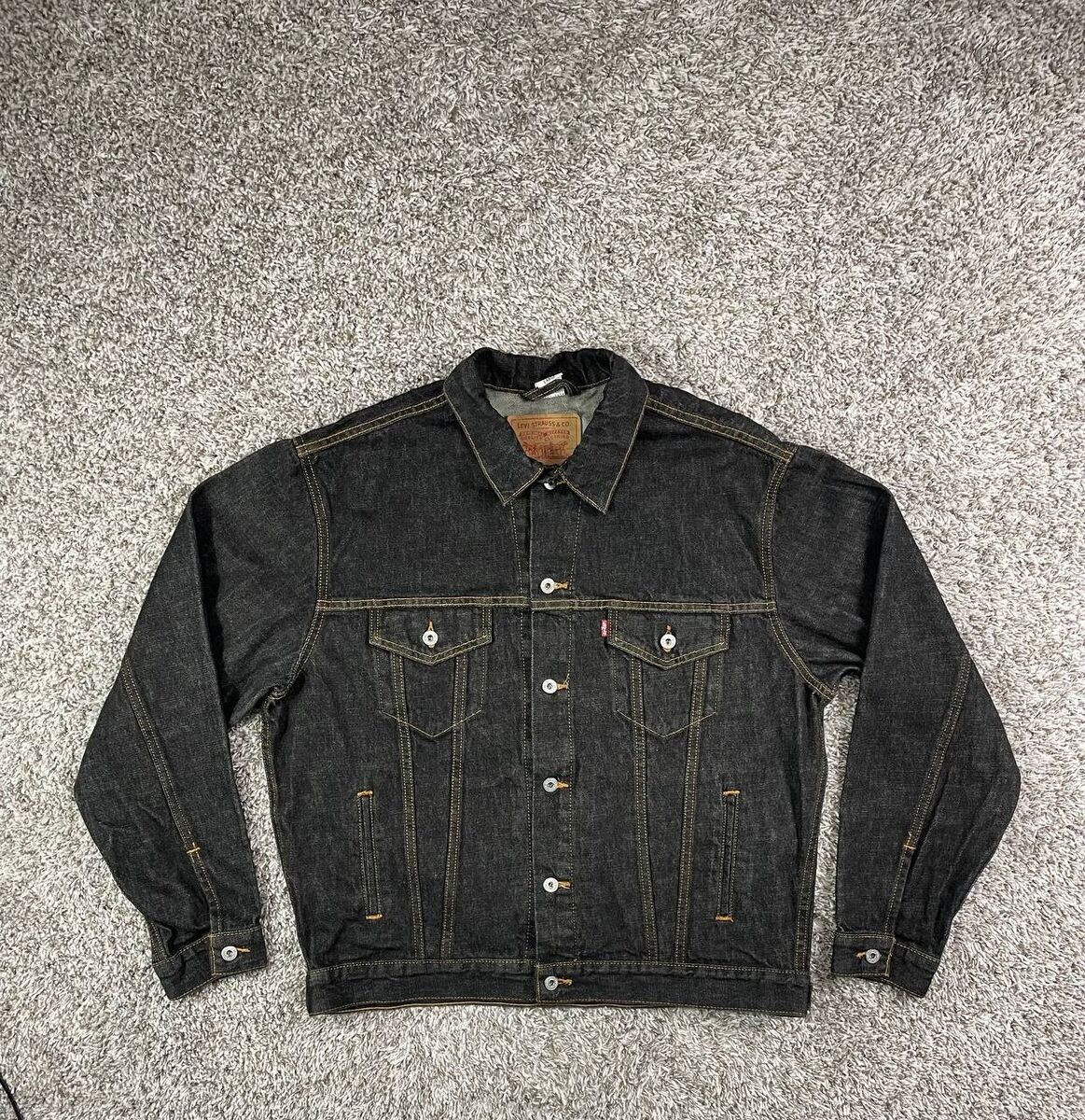 Vintage Levi's Black Denim Trucker Jacket Men's 70507-4878 Vintage Levi's Black Denim Trucker Jacket Men's 70507-4878