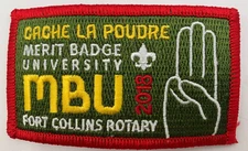 Boy Scout Patch Merit Badge University Fort Collins Rotary Cache La Poudre 2018