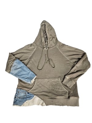 Greg Lauren Hoodie Sage Fragment Size 4 US XL Green Distressed 