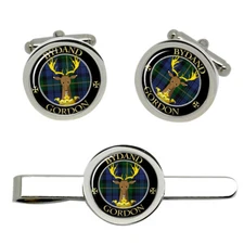 Gordon Scottish Clan Cufflinks and Tie Clip Set