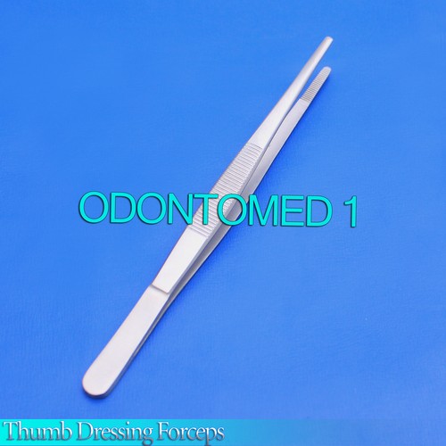 Thumb Dressing Forceps - 7 Serrated Surgical Tweezers For General & Dental Use