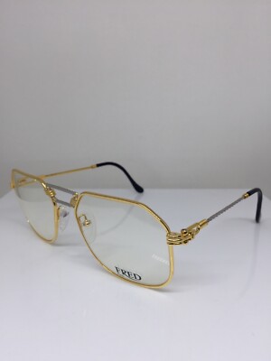 New FRED Lunettes Cap Horn Eyeglasses Force 10 Gold Plated 54-18mm 