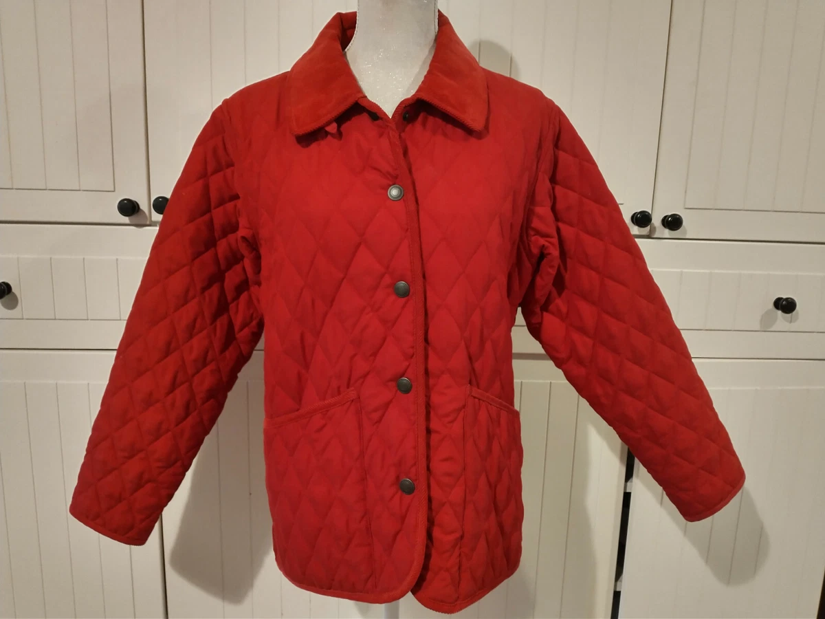 Red Quilted Coat / Jacket - John Partridge - Ladies Size S