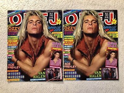 VAN HALEN 1984 DAVID LEE ROTH Clipping Poster Swedish Music