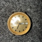 Vtg Timex Marlin Watch Men 35mm Gold Tone Date 1973 Manual Wind Parts/repair