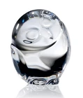 Vintage Steuben Crystal Art Glass Owl Figurine Paperweight Hand Cooler Signed