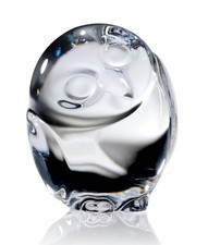 Vintage Steuben Crystal Art Glass Owl Figurine Paperweight Hand Cooler Signed