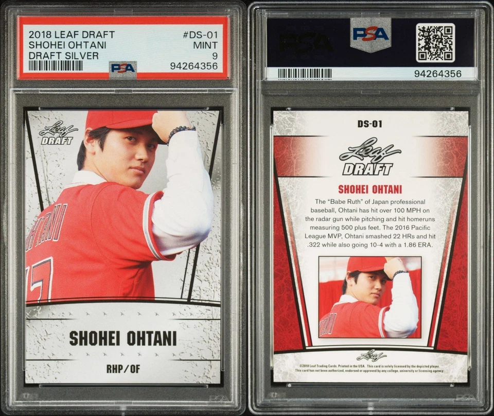 2018 LEAF DRAFT SHOHEI OTHANI DRAFT SILVER #DS=01 MINT 9 - Image 3 of 3