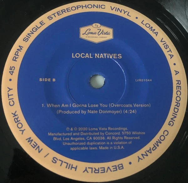 A1.5:  Local Natives - When Am I Gonna Lose You (7", RSD) Mint Indie Rock - Bild 4 von 4