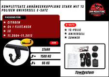 Anhängerkupplung Komplettsatz starr +ES 13 für Citroen C4 Fließheck BJ 04-12