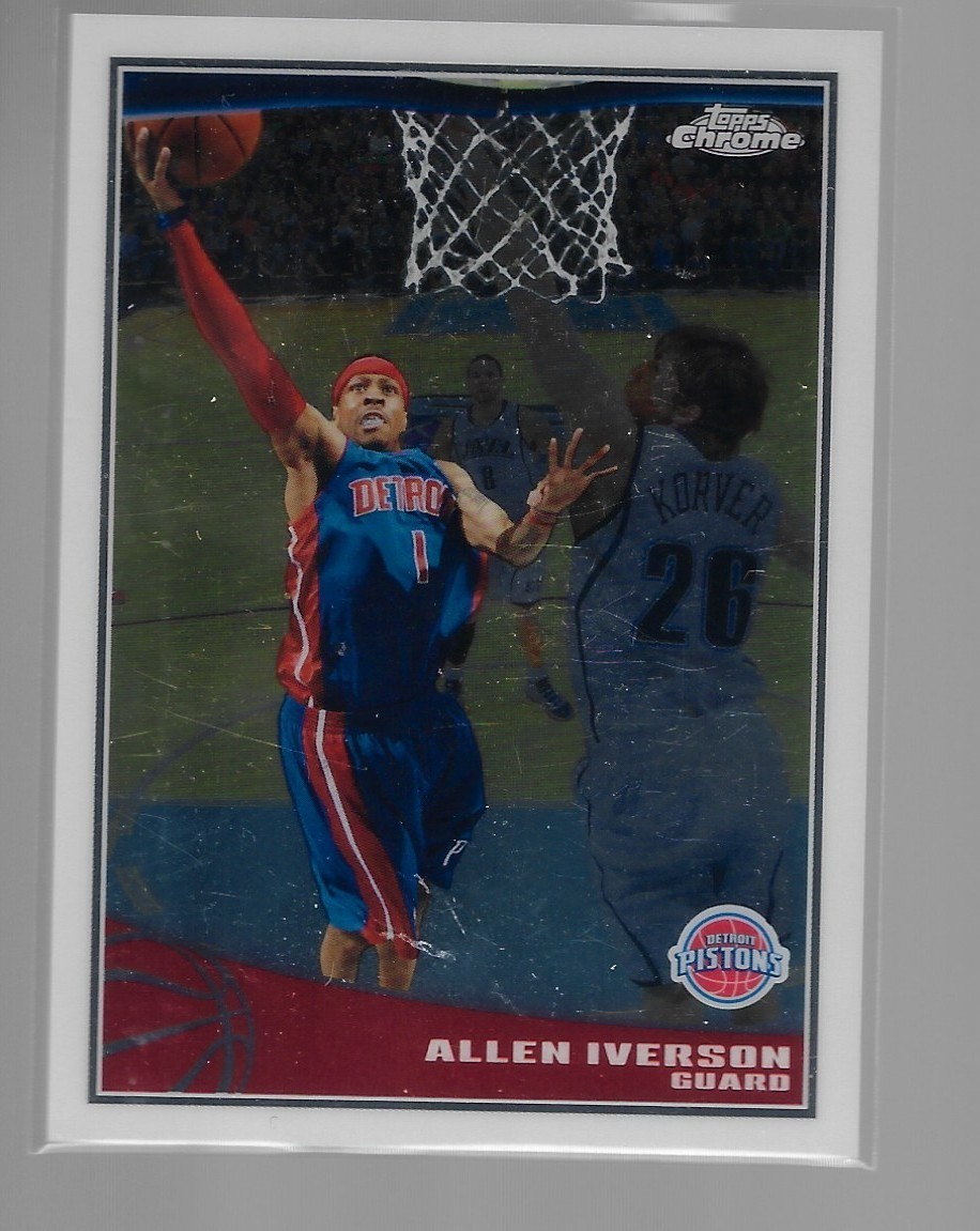 Allen Iverson - 2009 Topps Chrome Basketball Card - #28 Print Run 320/999