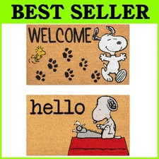 Peanuts Snoopy Coir Doormats - 2x3 Welcome Mat Bundle