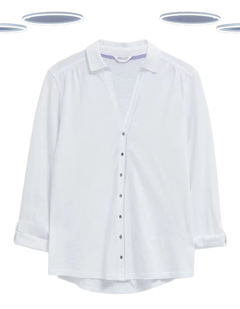 Ex White Stuff Women's Shirt - Long Sleeve Anne Solid Jersey Brilliant White
Opens in a new window o