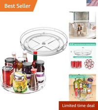2 Pack 9.5" Lazy Susan Organizer for Cabinet, Non-Skid Turntable
