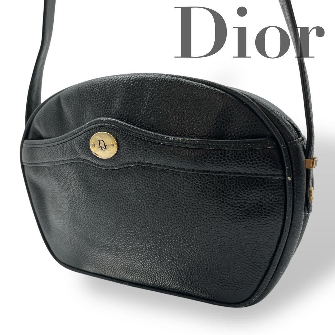 Dior Black Leather Shoulder Bag Authentic F0512527