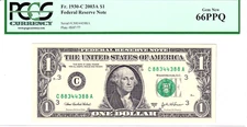 2003-A $1 FRN PCGS Gem New 66PPQ BOOKEND RADAR Serial #C88344388A