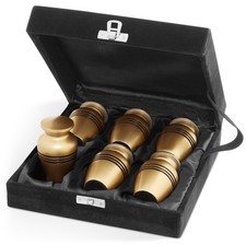 Mini Cremation Urns for Human Ashes, Keepsake Set of 6 Gold Striped