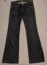 7 For All Mankind Women's DOJO Dark Wash TROUSER Jeans 29x32 Made in USA NWOT