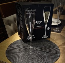Luigi Bormioli Accademia Italy 6 Perlage Champagne Glasses Brand New In Box.
