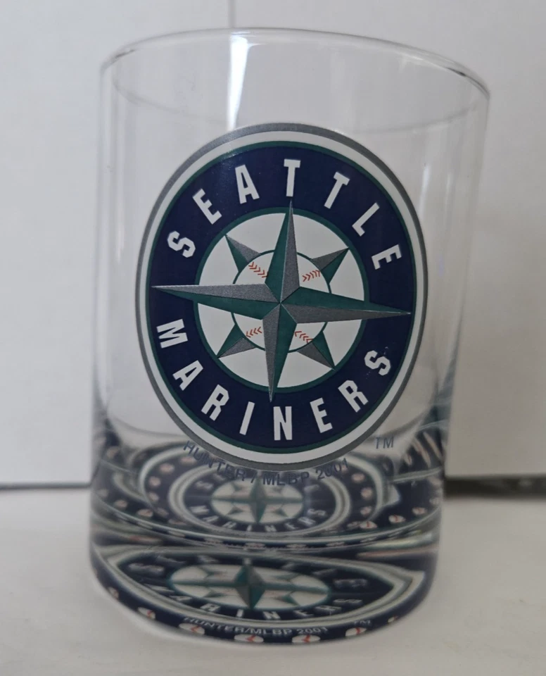 Seattle Mariners 2001 Hunter/MLBP Juego de 2 vasos logotipo MLB en la parte inferior del vidrio Foto 3 de 4