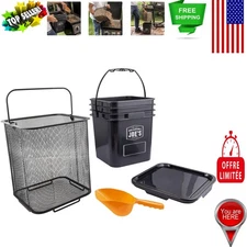 Weatherproof Hardwood Pellet Bucket with 20-Pound Capacity & Scoop Included