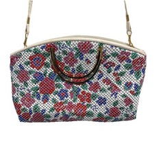 Vtg Floral Chain Meal Bag Retro Coquette Romantic Statement Piece