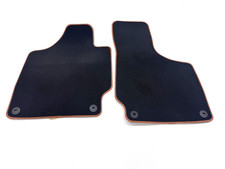 2008-2015 Audi Tt Tts Ttrs Front Floor Mat Set Black Orange Oem