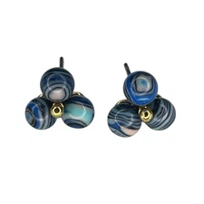 Lele Sadoughi Women's Blue Dyed Cactus Flower Sud Earrings Dainty