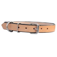 20 In Hilason Heavy Duty Handmade Genuine Leather Dog Collar Tan