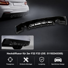 Glanzschwarze Tuning Heckdiffusor ohne Lampen Doppelrohr Einrohr Satz F�r BMW
