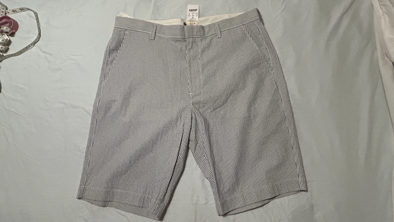Men’s Blue Searsucker J Crew Sz 36 11” Flat Front Shorts NEW W/tags