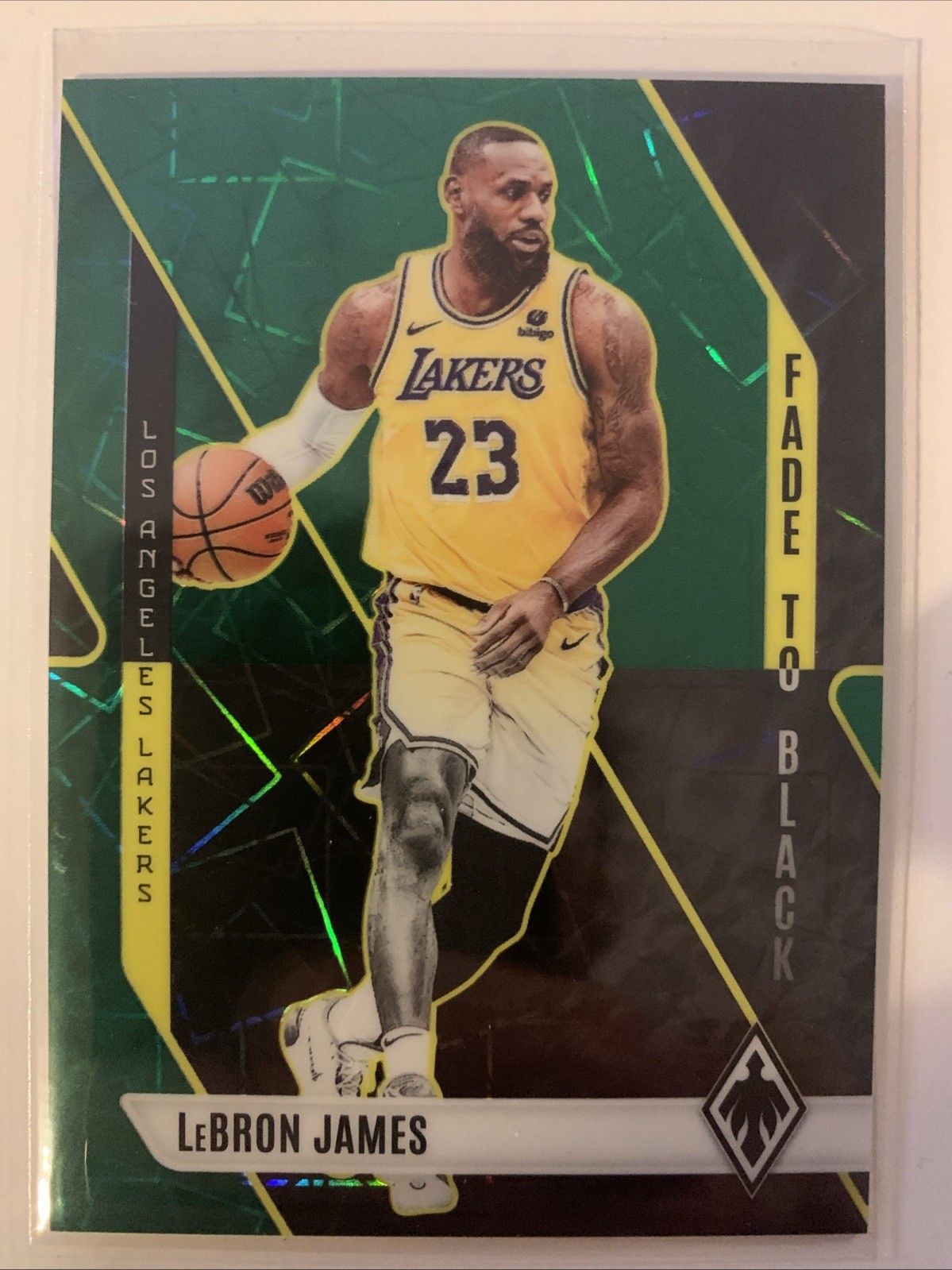 LeBron James 2023-24 Panini Phoenix Green Laser Fade To Black /175 Insert # 3
