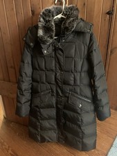 London Fog Faux Fur Down Puffer Jacket Size Medium