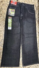 VTG Wrangler Jeans Boy's 12 Husky Black Boot Cut Original Fit Adj Waist