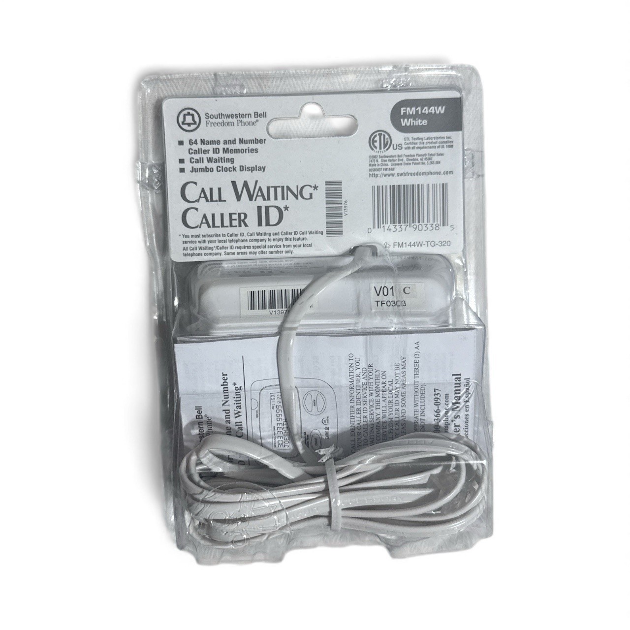 Southwestern Bell FM144W Caller ID Call Waiting Jumbo Clock White Brand NEW