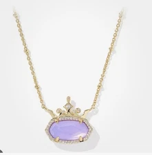 Disney Kendra Scott Elisa Necklace  Rapunzel Princess Tangled Purple Gold Crown