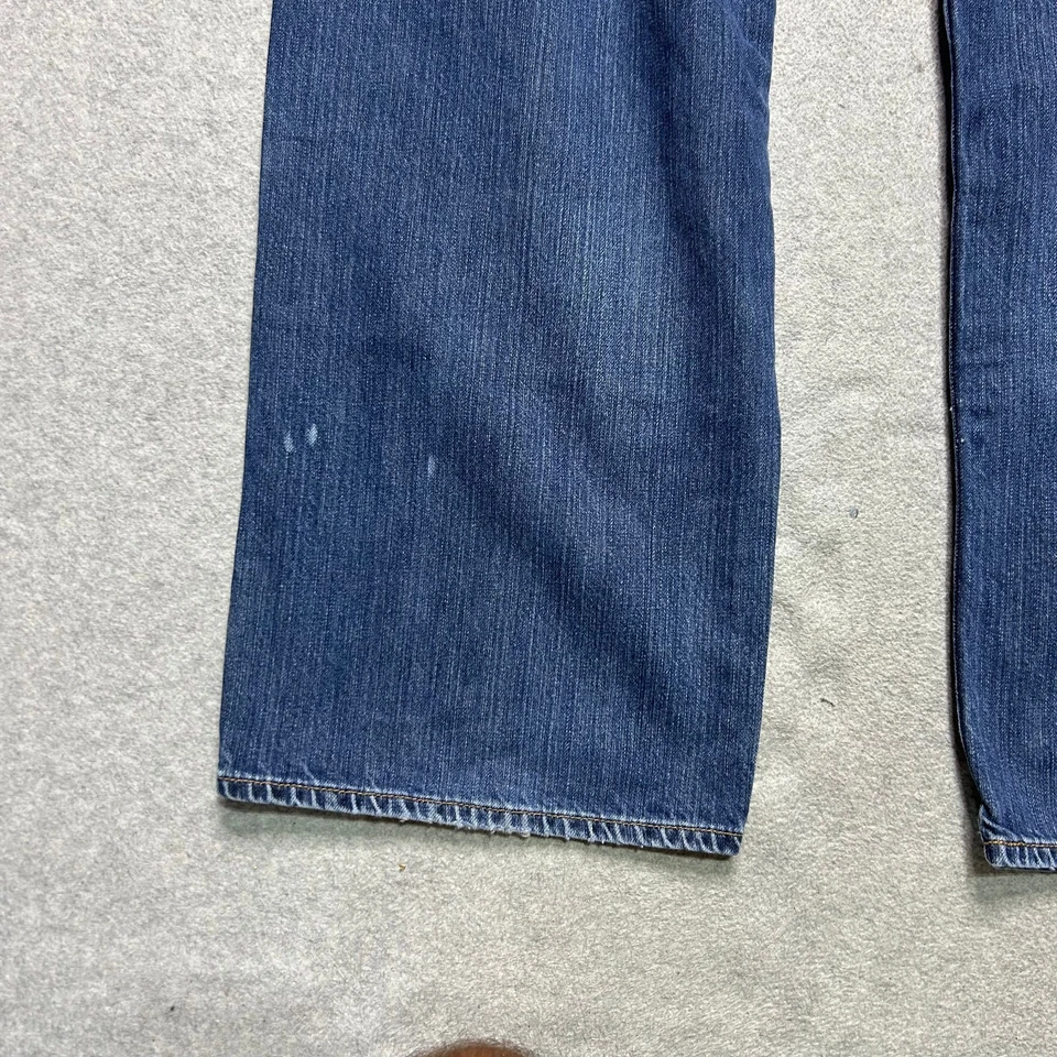 Denim azul Y2K lavado medio vintage Lucky Brand 181 relajado recto para hombre 38 X 32 Foto 3 de 4