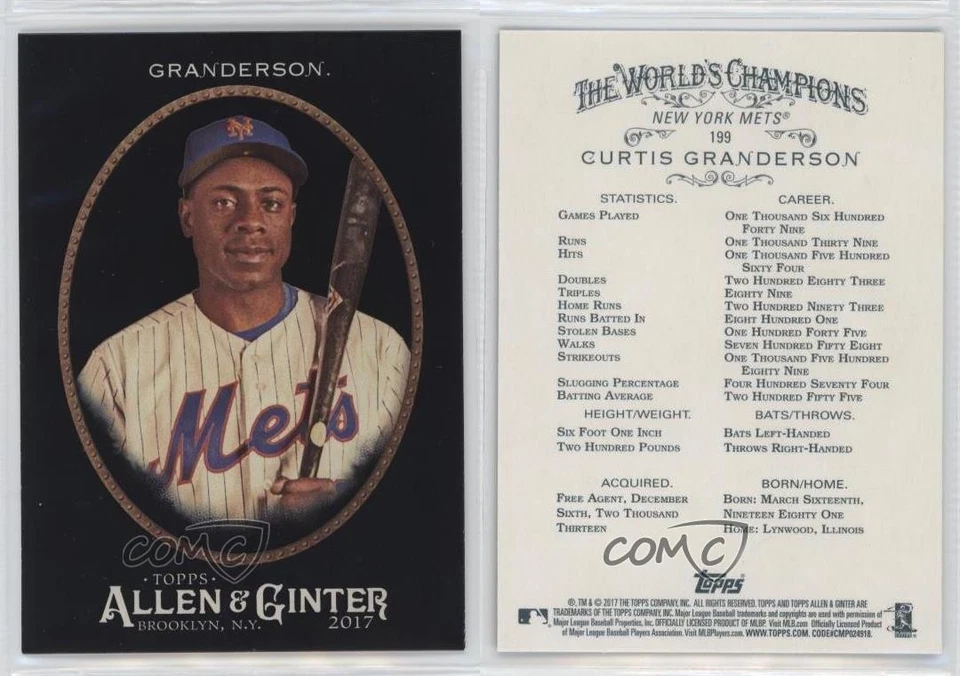 2017 Topps Allen & Ginter's X Curtis Granderson #199 pi4 - Image 3 of 3