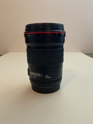 Excellent Canon EF 135mm f2 L USM lens with caps, hood & box. no case.