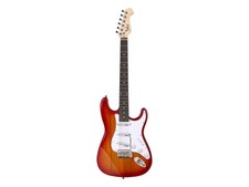 Monoprice Cali DLX Plus Solid Ash Electric Guitar - Cherry Burst, With Gig Bag