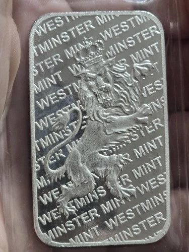 PREMIUM 1 TROY OZ .999  SILVER BULLION WESTMINSTER 👑 🦁   BAR SEALED