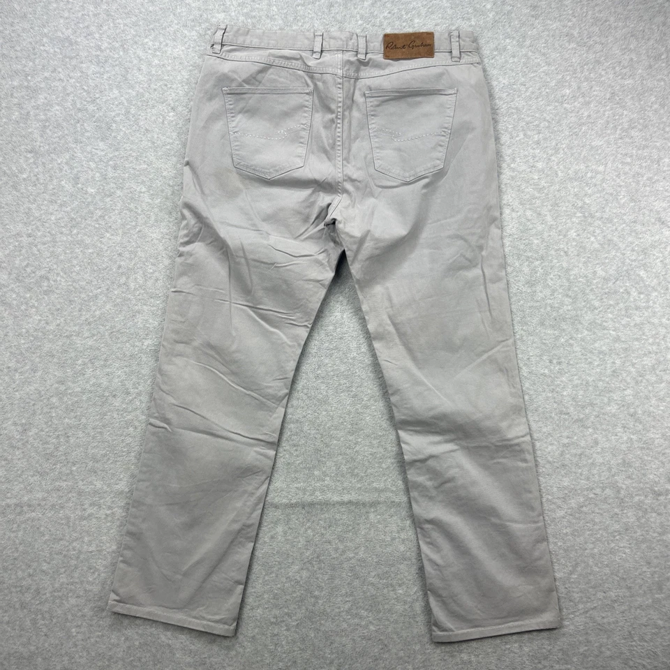 Pantalones Robert Graham Hombre 36x30 Gris Clásico Yates Elastizados Preppy Negocios Informales Foto 2 de 4