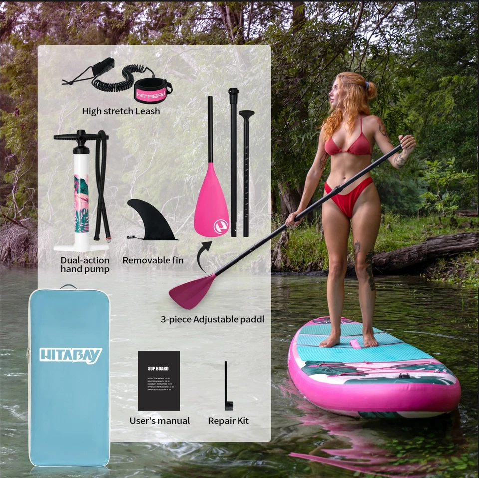 HITABAY Flamingo Aufblasbares Stand-up-Paddleboard SUP-Board Direktverkauf - Bild 4 von 4
