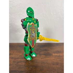 LEGO Knights Kingdom 8784 Rascus Green Knight Figure with Canister Manual Cards