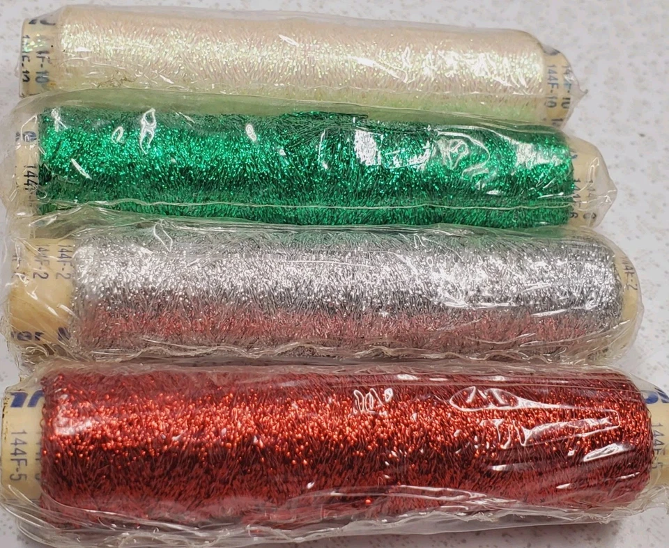 Rhode Island Textiles (YLI) Metallic Ribbon Floss Lot of 4 CHRISTMAS COLORS (2) - Image 4 of 4